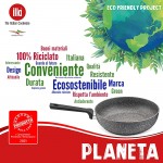 Illa Planeta Wok Anti-adhésif 28 cm adapté pour induction en aluminium 100 % recyclé fabriqué en Italie - B097C3X6J1U