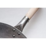 Wok traditionnel en acier carbone martelé à la main avec poignée auxiliaire en bois et acier diamètre 35,6 cm fond rond 731W88 par Craft Wok - B00PUZT9MUA