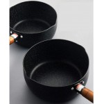 LSZ Casserole épais Pot Lait Chaud Universal Instant Noodle Cooker avec poignée en Bois Pots à Lait Size : Small1.4L - B0852WGFRVR