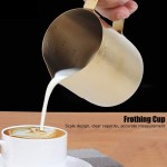 Pichet à lait 350ml Pot à Lait Gravure Gradué à L'intérieur pour la Création Cappuccino Espresso Latte - B08FXC5DM3R