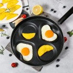 Poêle à frire à œufs de 4 tasses poêle à crêpes en forme de cœur poêle à crêpes antiadhésive pour petit-déjeuner à crêpes - B09TL5XRT97