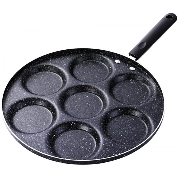 Poêle à Pancakes Poêle à Frire Ø 30cm antiadhésive en Aluminium pour 7 Mini Pancakes Crêpes blinis œufs au Plat omelettes légumes - B096ZHX9DVD