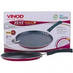 Vinod Cookware Zest Dosa Tawa anti-adhésif compatible induction Diamètre 25 cm Épaisseur 4 mm - B08JTT42STU