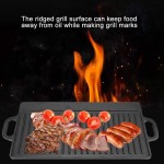Plaque de cuisson en fonte d'aluminium anti-adhésive striée et plate double face pour cuisinière cuisinière à gaz barbecue extérieur - B07NRLV36GB