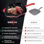 Satalvo Poêle à griller en fonte avec gant de four Extrêmement durable et 100 % flexible Poêle en fonte enduite pour des résultats parfaits Idéale comme poêle à barbecue steak et sauteuse. - B08DRWH6DSM