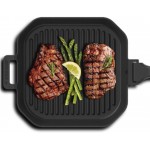 Steakchamp Steak Champ Poêle grill en fonte 26 cm carrée avec poignée amovible pour feu ouvert et barbecue - B08P3W7SYH2