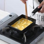 Almabner Tamagoyaki Poêle à omelette japonaise 18 x 13 cm Anti-adhésive Avec poignée antidérapante Pour cuisinière à induction Accessoires de cuisine - B082W2YVQHL