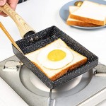 Poêle à la poêle antiadhésif petite omelette d'omelette à induction omelette poêle à manche en bois Omelette de revêtement antiadhésif,C - B099536GFGN
