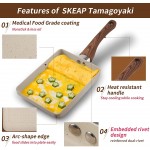 Poêle à omelette Tamagoyaki antiadhésive meilleure poêle carrée avec poignée anti-brûlure cuisinière à gaz et plaque à induction 17,8 x 12,7 cm beige clair - B09PTMTNV95