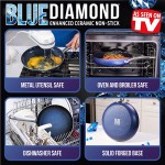 Blue Diamond Poêle Antiadhésive en Céramique avec Couvercle 28 cm Bleu - B07T7NBD95R
