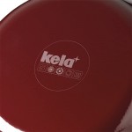 Kela Sauteuse en Fonte Émaillée Calido Inclus Couvercle en Verre Compatible Induction 2,8 L 11949 Rouge Beige - B07BB4B7CZZ