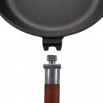 4big.fun Poêle à frire en fonte avec manche en bois amovible + couvercle + spatule en de 22 cm de diamètre Compatible avec tous les types de plaques de cuisson Ø 17 cm - B07G1ZFN6Q3
