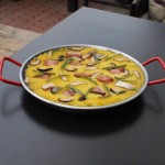 Lurrose Poêle à paella en acier inoxydable poêle à spaghetti Valencienne pour la maison la cuisine le restaurant 28 cm - B099ZLKXCND