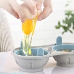 Anjing Pocheuse à œufs pour micro-ondes 2 œufs En silicone Pour égoutter les œufs Bleu - B09V85L3W1X