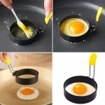 Lot de 2 moules à œufs ronds en acier inoxydable pour cuire les œufs et les omelettes - B099KL9XMTF