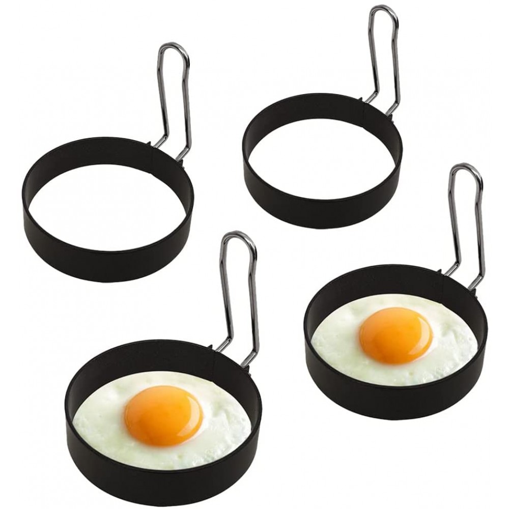 MenYiYDS Anneaux à œufs en acier inoxydable 2,2 cm d'épaisseur moule rond pour petit-déjeuner familial moule à œufs pour rôtir les tartes de viande les sandwichs les moules à œufs 2 paquets. - B09KLJ7MQDX