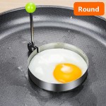 Moule à œufs pour poêle à crêpes et omelette anti-adhésif avec poignées pliables en acier inoxydable pour la maison et la cuisine - B09BFJCDCPM
