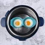 Pocheuse à œufs en silicone avec anneaux de support antiadhésifs idéale pour le micro-ondes la casserole et la cuisinière passe au lave-vaisselle bleu - B081Y37ZD62