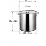 Detazhi Grande capacité Pot en Acier Inoxydable Pot Cuisson à Induction Pot Professionnel à Induction-Safe Marmite avec Couvercle-Convient for Tous Les Produits Hauts Poêle -36.4cm 30L - B089N3NWPJC