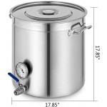 Marmite en acier inoxydable 70 l avec couvercle thermomètre robinet 0-220 °C pour soupes ragoûts - B0983WY6MFO