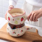 GFDFD 1000ML Casserole à Lait en céramique créative Fraise Cerise Mini Pots de Bouillon pour la Cuisine Cuisson Bouillie Pot de Soupe Pot de ragoût ustensiles de Cuisine Color : B - B08GHNPP6XB