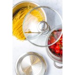 Kitchen Craft Italian Collection Faitout à pâtes avec insert vapeur Acier inoxydable 20 cm - B000YJDFKE1