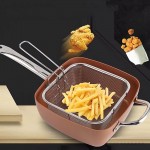 WNSC Marmite Casserole carrée Cuisine Domestique antiadhésive pour Faire de la Soupe avec Filtre Pliable Fournitures de Cuisine Faire Frire la Viande - B09GRK26M2O