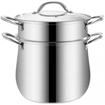 WSJTT Vapeur en Acier Acier Steamer Steamer Pot en Acier Inoxydable Pot Cooker Double Chaudière Soupe fumante Pot Batterie de Cuisine Size : 24cm - B08KT7MM1VI