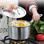 Pot Pot Soupe en Acier Inoxydable Lait cuillère Grande capacité Batterie de Cuisine cuisinière à gaz en Pot de Cuisson Universel Domestique Color : Single Handle Size : 16 * 9.5 - B081CRY3PM8
