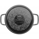 SILIT 2102304685 Compact Faitout avec couvercle en verre 4,4 l Empilable Noir Silargan Grand modèle 22 cm - B0883PV1YC2