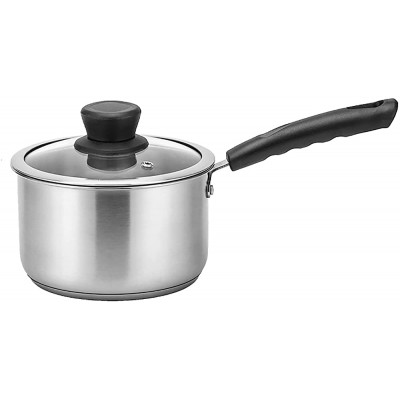 Steamer avec poignée acier inoxydable induction Pot Pot de cuisson avec couvercle en verre trempé lait de ménage PotSituable pour plusieurs types de poêles argent Size : 18cm - B09BQ4MP9R8