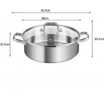 Steamer avec poignée induction en acier inoxydable Grand pot en stock Pot de cuisson avec couvercle en verre trempé lait de ménage PotSituable pour plusieurs types de poêles argent Size : 28cm - B09BL5C2P8B
