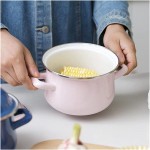 WANGYAN 1.5L Pot d'émail avec couvercle Pot de lait Baby Food Supplément Pot Pot Nouilles Pot Induction Cuisine disponible Cuisual Disponible Set Chaude Pot Chaude Color : Yellow - B09VKZRR1NX