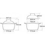 Casserole en céramique Pot en argile résistant à la chaleur Pot en terre à motif de fleurs avec deux poignées Batterie de cuisine japonaise avec couvercle pour ragoût de soupe de cuisine Color : Re - B09VZ236YF8
