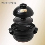 KELUNIS Pot en Terre Cuite pour Cuisiner Pot Chaud Japonais Casserole en Céramique avec Double Couvercle Pot À Soupe Déco Cuiseur De Riz Haute Température Ne Craque Pas,2.3l - B09BFTMG737