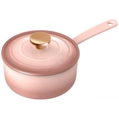 Vobajf Casseroles à Risotto Fonte émaillée Pot au Lait émail marmite à Soupe Cocotte 18cm Ménage Simple poignée bébé Casseroles Couleur : Pink Size : 18.5x32.3x10.3cm - B08Y8BV6MYC