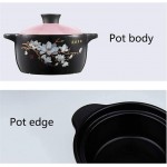 WSDSX Pot à Soupe en céramique Casserole Pot à Lait Utilisation de gaz Pots de Cuisine Pot à ragoût en céramique Cuisinière Pots de Cuisson Set Cuisinière Hot Pot Soup Wok Couleur : Rose - B09D8CHWYKD