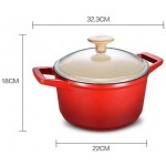 XinQing Casserole à lait Pot de fer du lait fonte émaillée 22cm Cooker marmite à soupe Binaural Cuisinière à gaz Universal - B093B4TR4J4