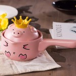 YILIAN Casserole de dessin animé mignon cochon rose pot de lait marmite de cuisson résistant au feu poignée haute température céramique ménagère - B0987H9QJGX