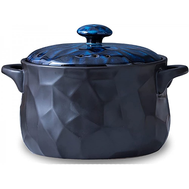 YUDIZWS Pot Argile Exquis pour Cuisine,Royal Chine Batterie De Cuisine Casserole avec Couvercle,Cuisine en Céramique pour Soupes Et Cuisson du Riz,Bleu,6L - B0993D8KPTD