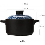 BKWJ Casserole Casquettes de cuisine,poêles en céramique,pots en céramique,bol en céramique avec couvercle,bol en pierre Cuisinières à riz chaude,2.5L Color : A - B09J1LPLF71