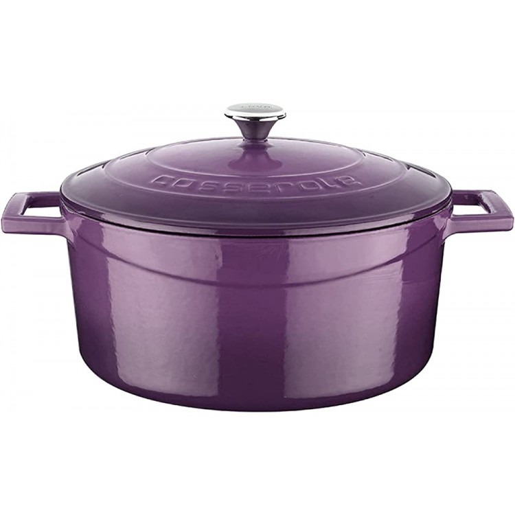 Lava Cookware Folk Fonte Émaillée Casserole Cocotte Ronde 28 Cm violet - B07237NBVF2