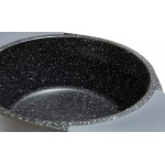 Faitout SLB en fonte d'aluminium avec couvercle en verre compatible induction Nettoyage facile Revêtement marbre Casserole à soupe Casserole 20 cm - B09N51R34L7