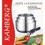 KAMBERG 0008116 Set 3 casseroles inox 16 18 20 cm + Poignée amovible Tous feux dont induction - B08HZ85KPBA