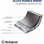 Westinghouse Casserole Induction Poele 18cm Anti Adhésive Tout Feux Couvercle en Verre Marbre Noir - B01DOET0R2D