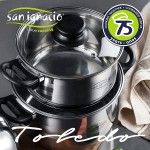 Batterie de cuisine 8 pièces SAN IGNACIO Toledo en acier inoxydable avec lot de poêles 18 20 22 24 26 28 cm Daimiel en aluminium forgé - B09GB9C59GI