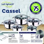 San Ignacio Cassel Batterie de cuisine 12 pièces en acier inoxydable avec set de poêles 20 24 28 cm Maison Benetton en aluminium forgé - B09GBBK69LN