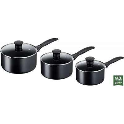 Tefal Induction G155S344 Non-Stick Cookware Set 3 Pieces-Black Batterie de Cuisine casseroles - B099NFQ4RPB