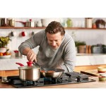 Tefal Set poêles et casseroles H801S5 Jamie Oliver Mainstream 5 pièces Anti-adhésif Set de départ Acier Inoxydable Rouge - B06WWD49NPF
