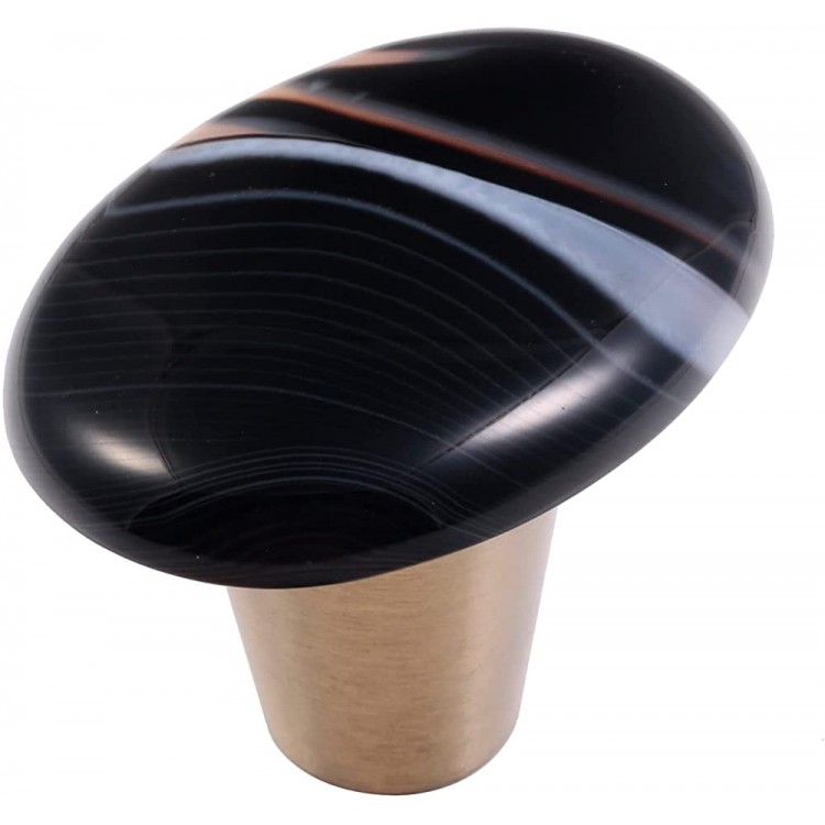 Amogeeli Poignées de meuble ovales en laiton avec pierres précieuses pour armoire tiroir commode armoire de cuisine avec vis accessoires noir - B09M722QSQZ